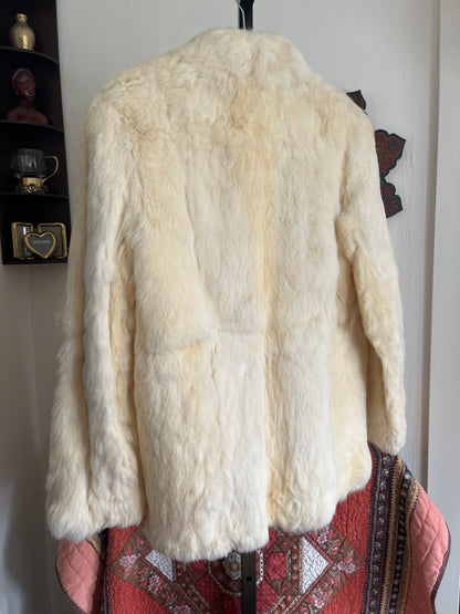 Vintage Jacques Aran Beige Rabbit Fur Jacket | Ⓜ⃝