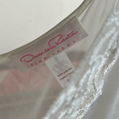 Vintage Oscar De La Renta Pink Label Maxi Slip Dress with Chiffon Skirt and Back Panel Ⓜ⃝