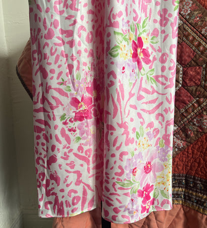 Vintage Morgan Taylor Maxi Floral Slip Dress with Ruffle Collar Ⓜ⃝
