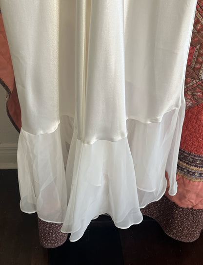 Vintage Oscar De La Renta Pink Label Maxi Slip Dress with Chiffon Skirt and Back Panel Ⓜ⃝