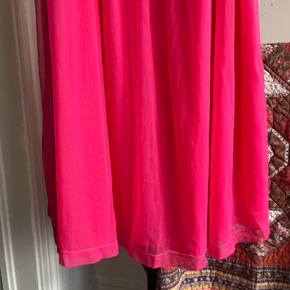 Vintage Hot Pink Nylon Nightgown Ⓛ